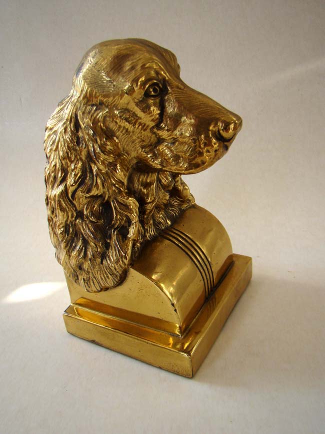 A charming dog bookend (Setter, Spaniel or Retriever) made by Jennings Brothers of Bridgeport. CT., circa 1935